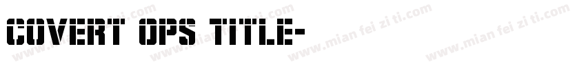 Covert Ops Title字体转换